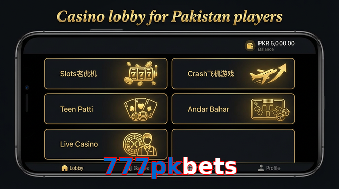 Lobby view of 777Pkbets for Pakistan users